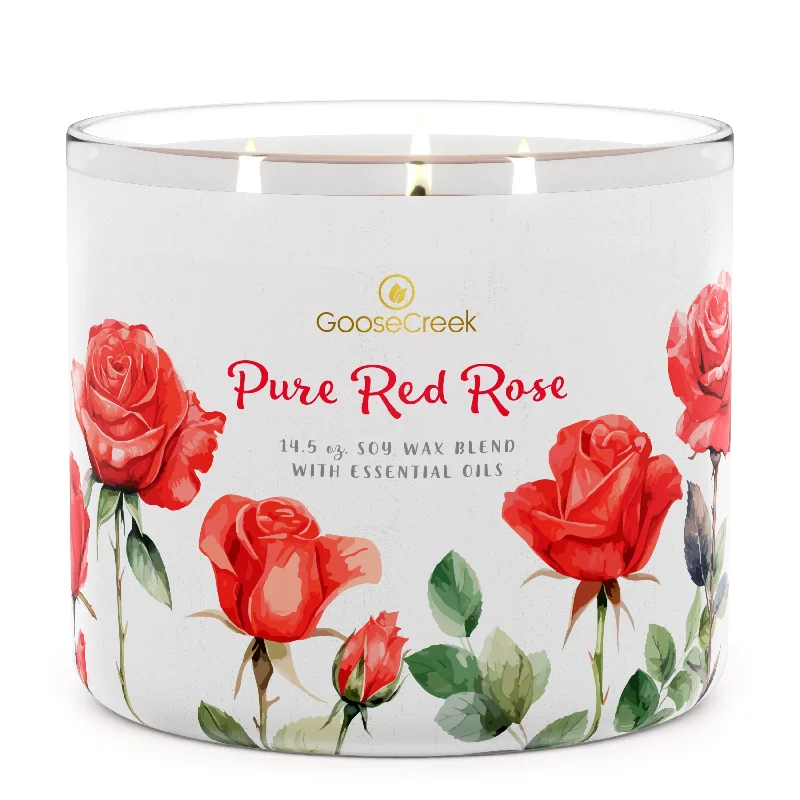 Christmas gift candles with vanilla scent for sweet fragrance-Pure Red Rose 3-Wick Candle