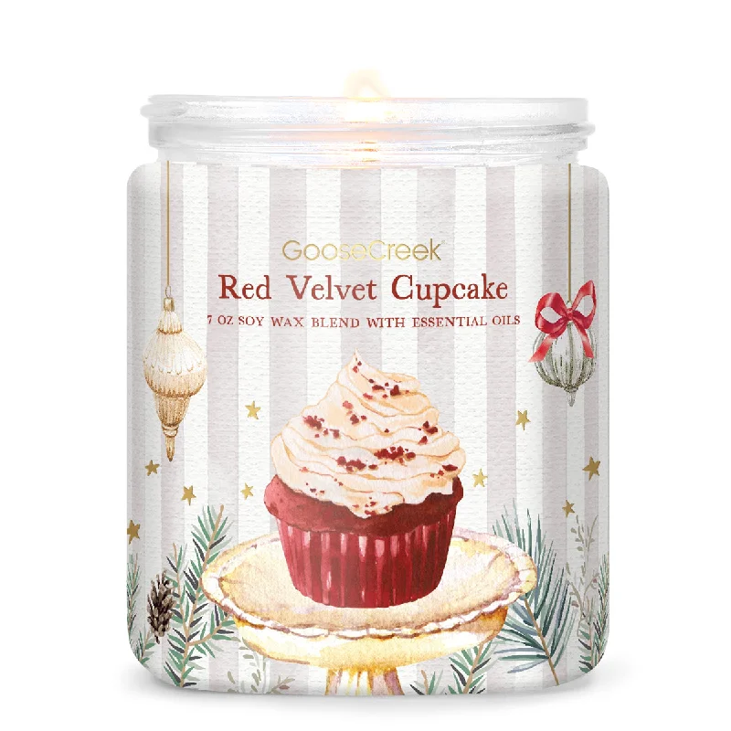 Christmas gift candles for mindfulness and relaxation-Red Velvet Cupcake 7oz Single Wick Candle