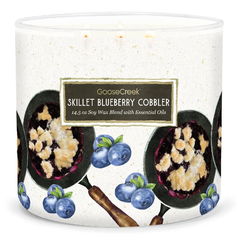 Christmas gift candles with winter spice scent-Skillet Blueberry Cobbler 3-Wick Candle