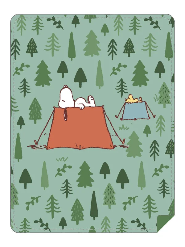 Blanket series for gifting on special occasions-Snoopy Camping Throw Blanket