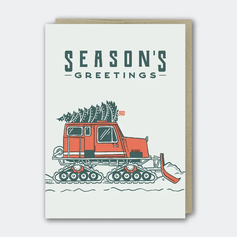 Throw blanket series for living room decor-Snow Cat Greeting Card