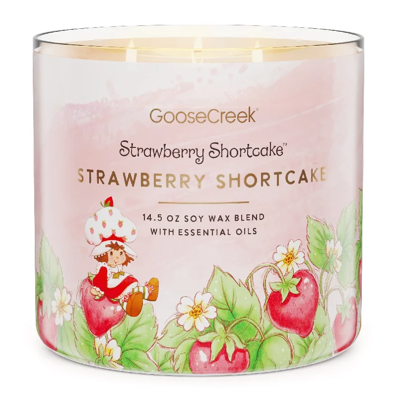 Christmas gift candles in elegant glass jars-Strawberry Shortcake 3-Wick Candle