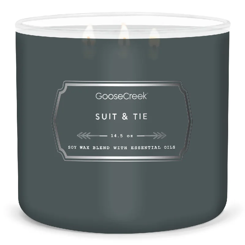 Christmas gift candles with custom labels-Suit & Tie Large 3-Wick Candle