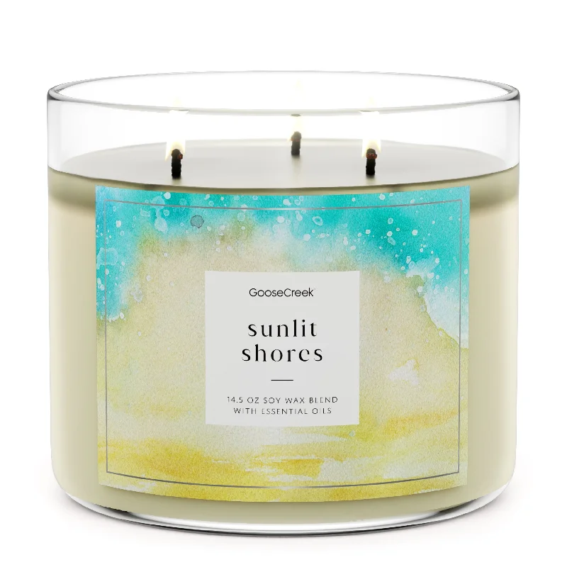 Aromatherapy Christmas gift candles for wellness-Sunlit Shores Large 3-Wick Candle