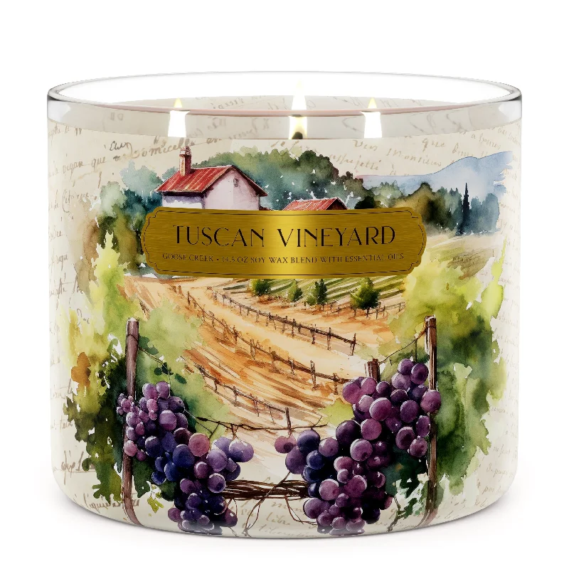 Eco-friendly Christmas gift candles for sustainability-Tuscan Vineyard 3-Wick Candle