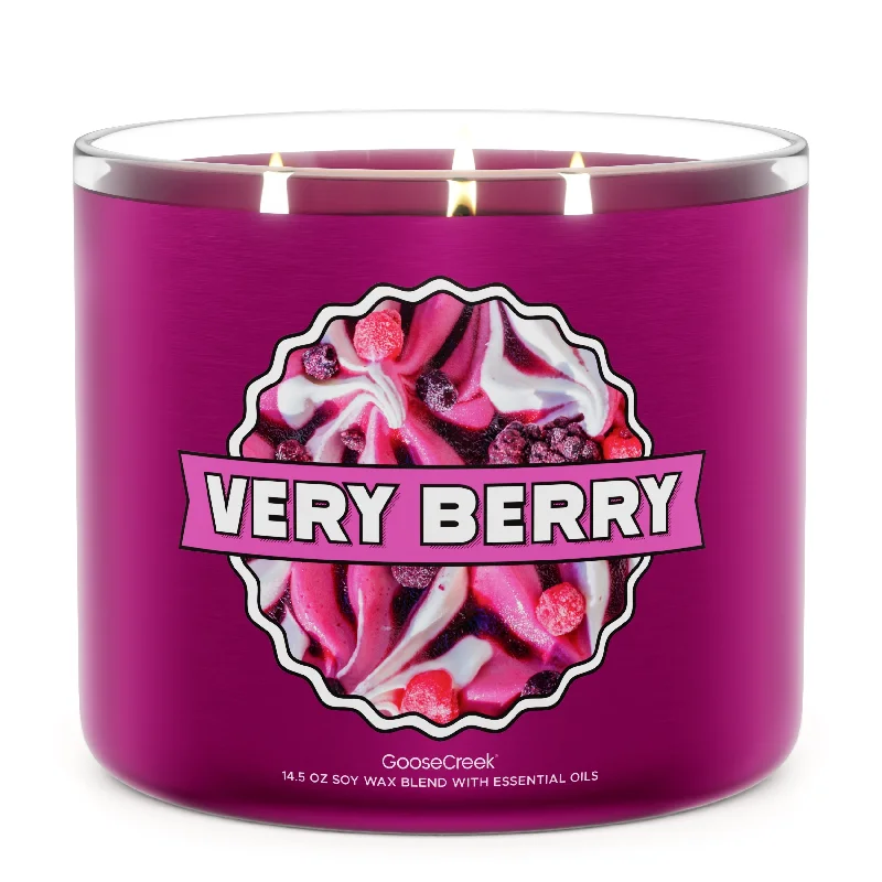 Luxury scented Christmas gift candles with essential oils-Very Berry Large 3-Wick Candle