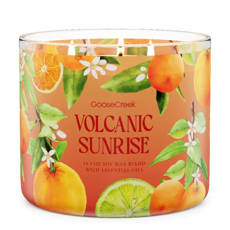 Christmas gift candles in adorable shapes for kids-Volcanic Sunrise 3-Wick Candle