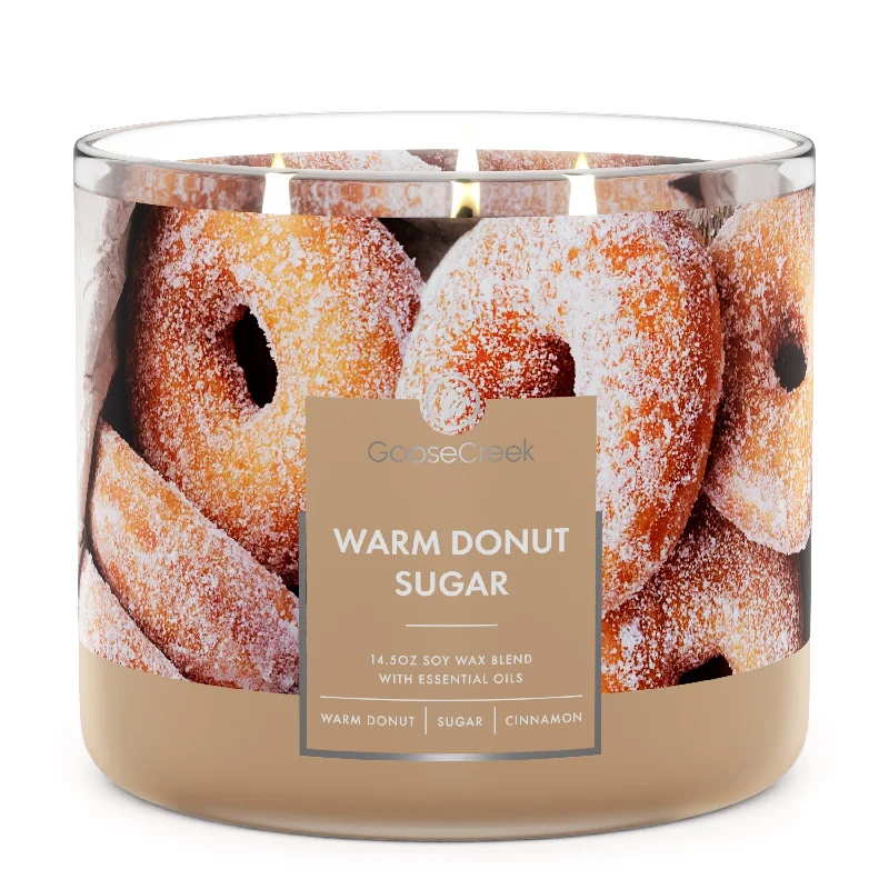 High-quality Christmas gift candles for luxury gifts-Warm Donut Sugar 3-Wick Candle