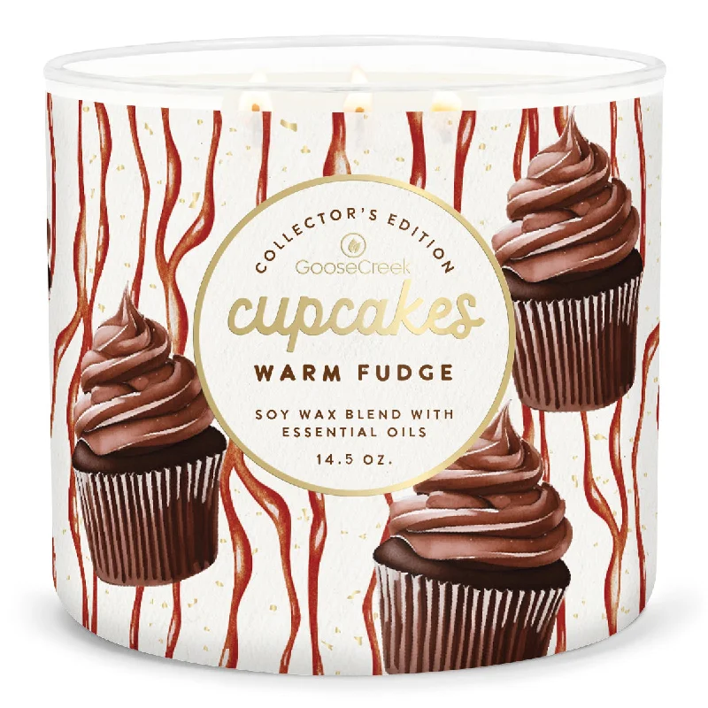 Christmas gift candles for warm and cozy nights-Warm Fudge Cupcake 3-Wick Candle