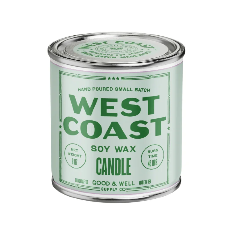 Christmas gift candles with gold and silver accents-West Coast Happy Place Candle