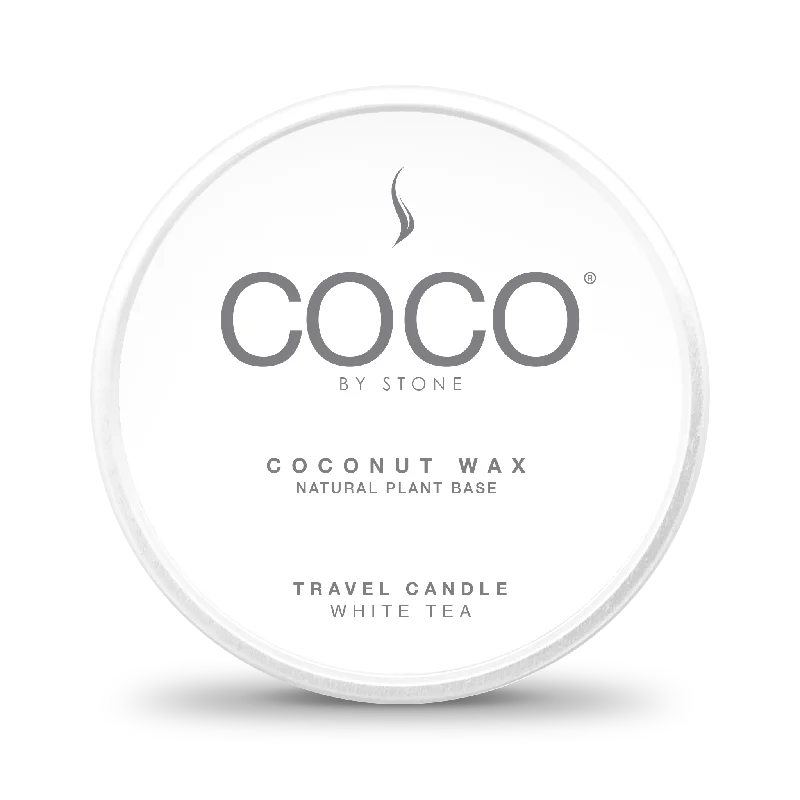 Soy wax Christmas gift candles for eco-friendly gifts-3.5oz White Tea Natural Coconut Apricot Wax Travel Tin Candle