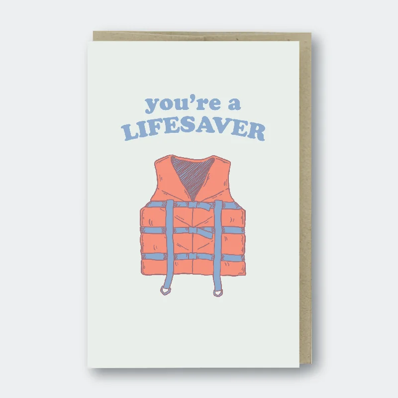 Kids’ blanket series with fun patterns-You are a Lifesaver Greeting Card