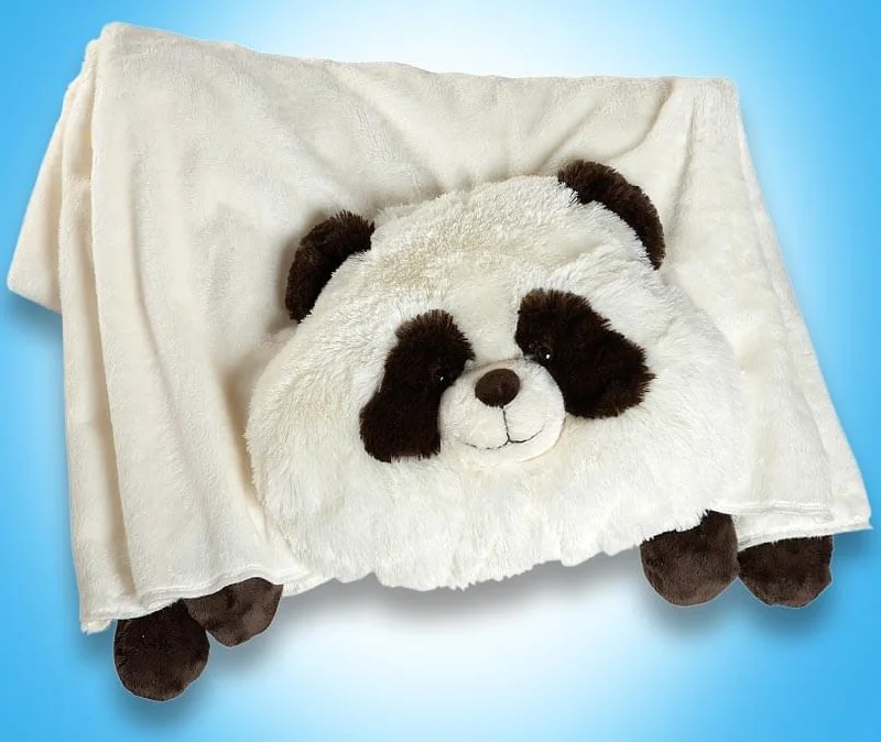 Blanket series with decorative patterns for stylish comfort-My Pillow Pets Panda Plush Blanket