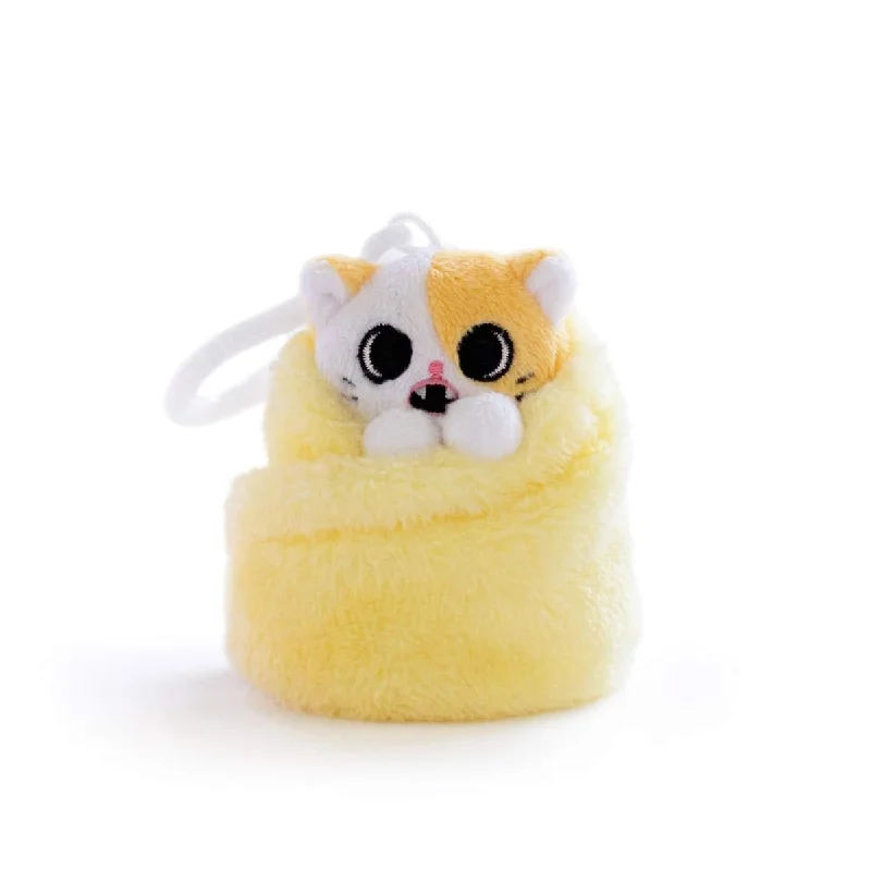 Lightweight travel blanket series for on-the-go comfort-Purritos 3 Inch Cat In Blanket Plush Key Ring - Pork Bun