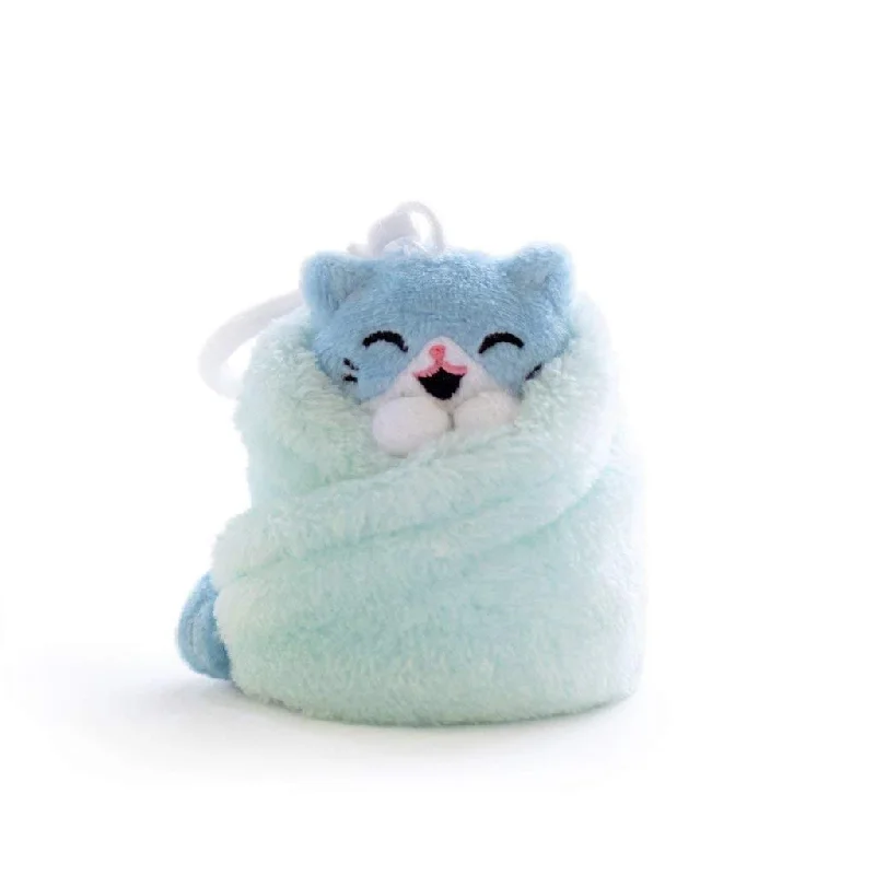 Blanket series with textured finishes for style and warmth-Purritos 3 Inch Cat In Blanket Plush Key Ring - Tuna