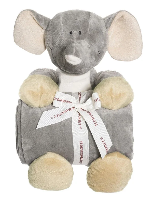 Breathable blanket series for year-round comfort-Teddykompaniet Diinglisar Collection 11 Inch Plush Elephant and Blanket Set