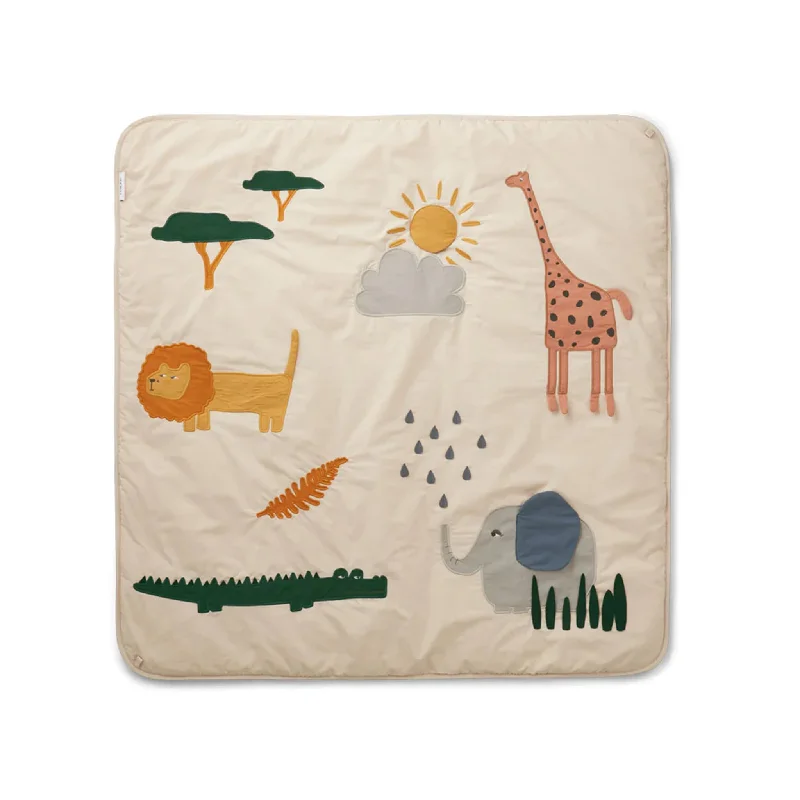 Blanket series with custom embroidery for personalized gifts-Liewood Safari Glenn Activity Blanket