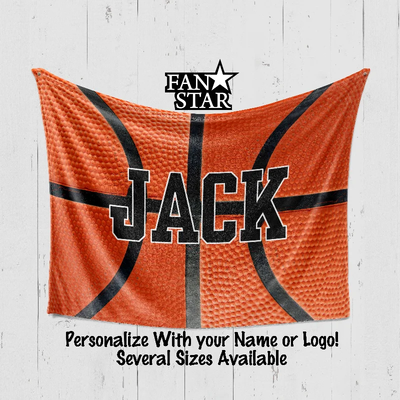 Cashmere blanket series for luxurious warmth-Personalized Real Basketball Blanket, Plush Blanket