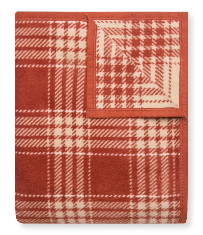 Soft wool blanket series for natural warmth-Autumn Plaid Blanket in Desert Red