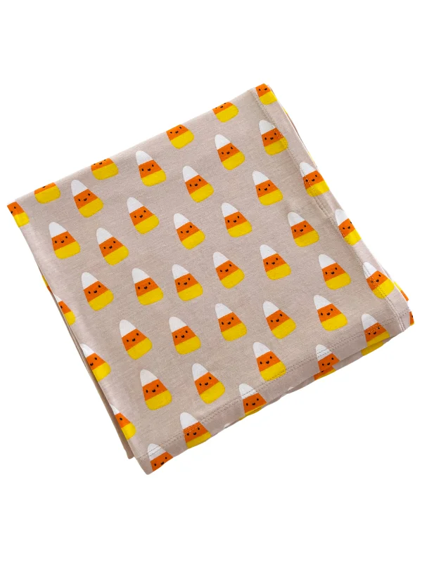 Cashmere blanket series for luxurious warmth-Stretch Swaddle Blanket, Candy Corn