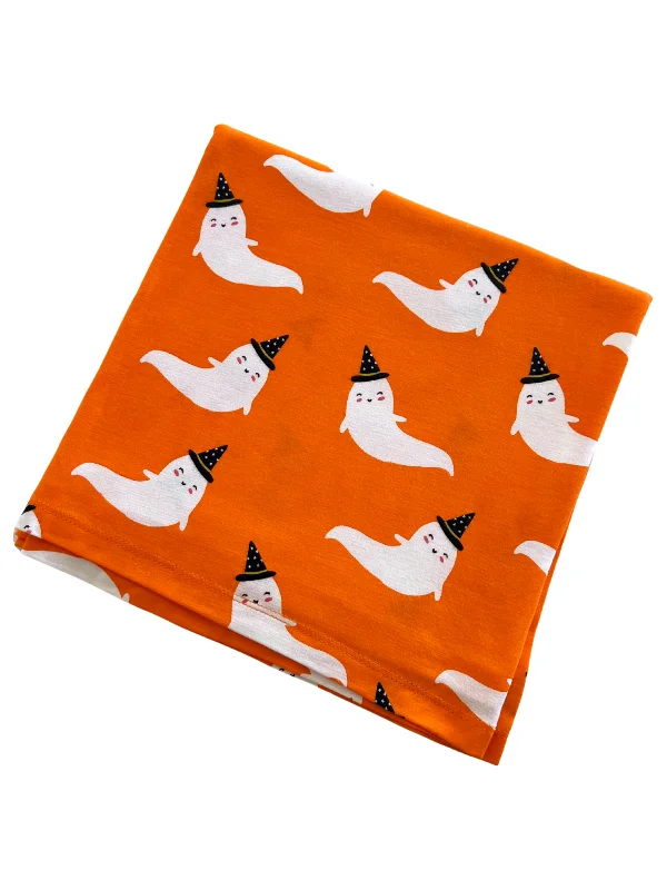 Cozy blanket series for outdoor picnics-Stretch Swaddle Blanket, Orange Ghost