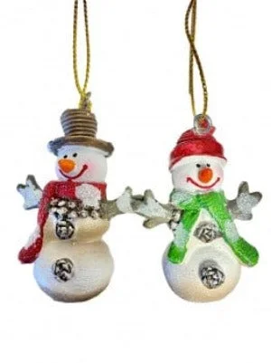 Christmas Decoration for candy bowls-A Pair of Fun Snowmen Christmas Tree Decorations