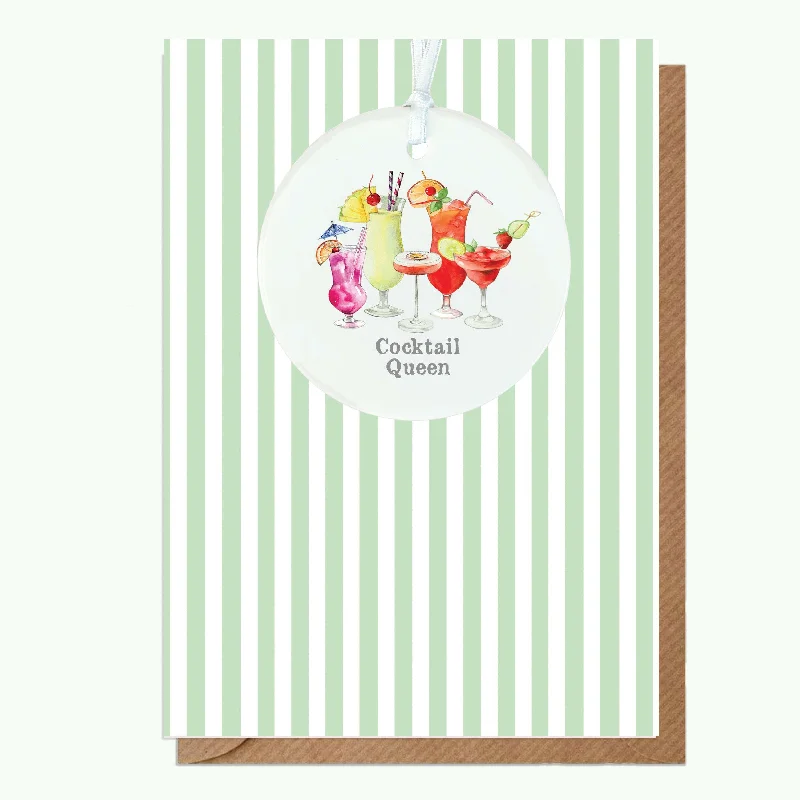 Microfiber blanket series for a smooth feel-A6 Greeting Card with Ceramic Keepsake - Cocktail Queen