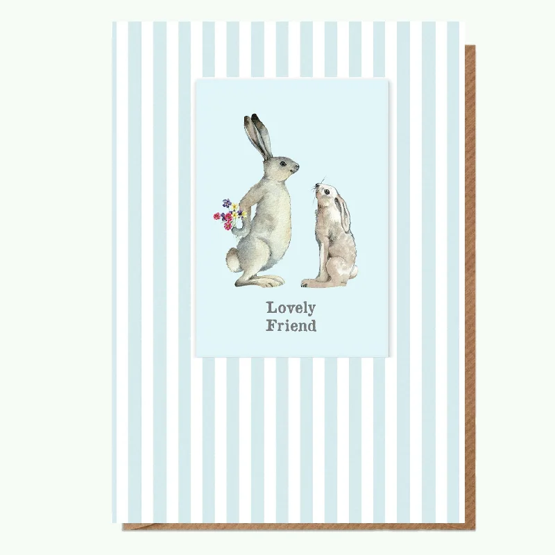 Hand-knit blanket series for unique craftsmanship-Adorable Hare Magnet Greeting Card - Perfect for Your Lovely Friend