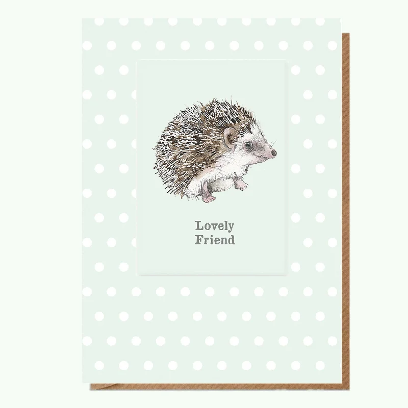 Blanket series with soothing colors for a calm atmosphere-Hedgehog Lovely Friend A6 Greeting Card with Magnet - Perfect for Any Occasion