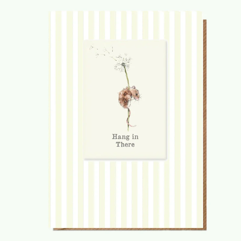 Blanket series with textured designs for added style-Mouse Hang In There - A6 Greeting Card with Magnet for Encouragement and Positivity