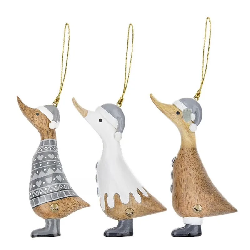 Christmas Decoration for cozy homes-Alpine Design Wooden Duck Christmas Tree Decorations - Choice of Design