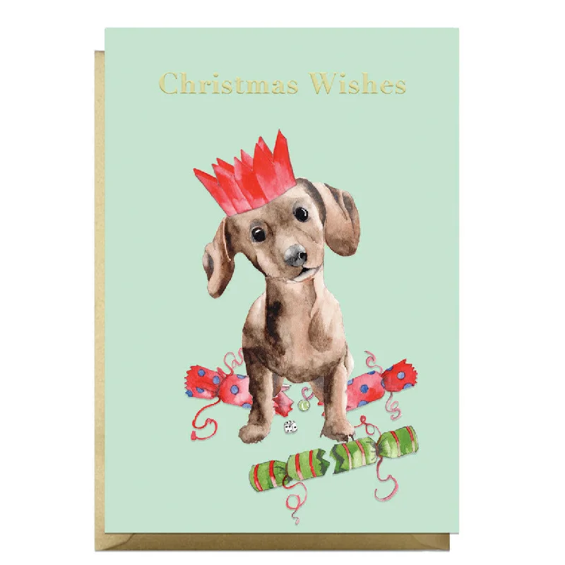 Warm and cozy blanket series for cold nights-Animal Collection A6 Foiled Greeting Card Christmas Dog