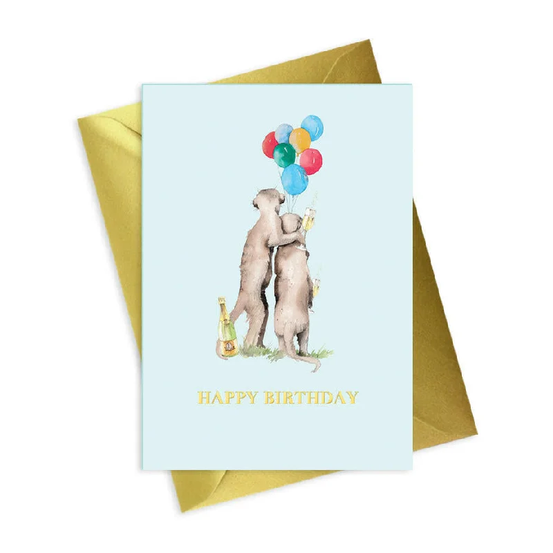 Blanket series with decorative patterns for stylish comfort-Meerkat Birthday Card - Animal Collection A6 Foiled Greeting Card