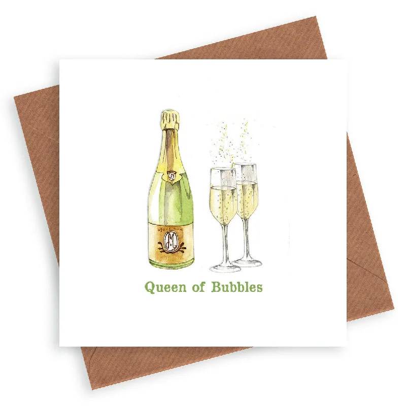 High-end blanket series for luxurious gifting-Bubbles Queen Card - Unique Greeting Card Designed for the Queen in Your Life