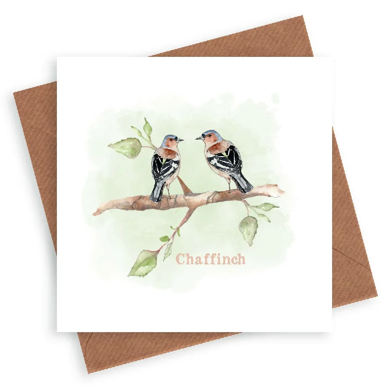 Warm blanket series for cold weather adventures-Chaffinch Bird Card - Handcrafted Nature-inspired Greeting Card for Bird Lovers