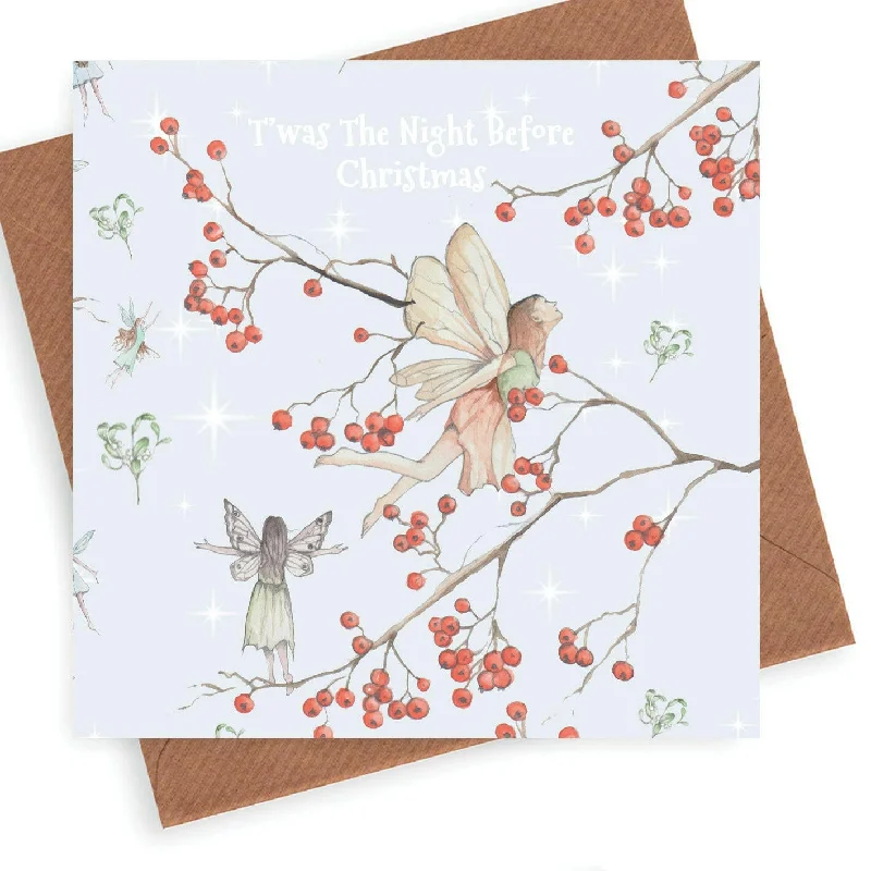 Blanket series with cute animal designs for kids-Christmas Fairies Greeting Card