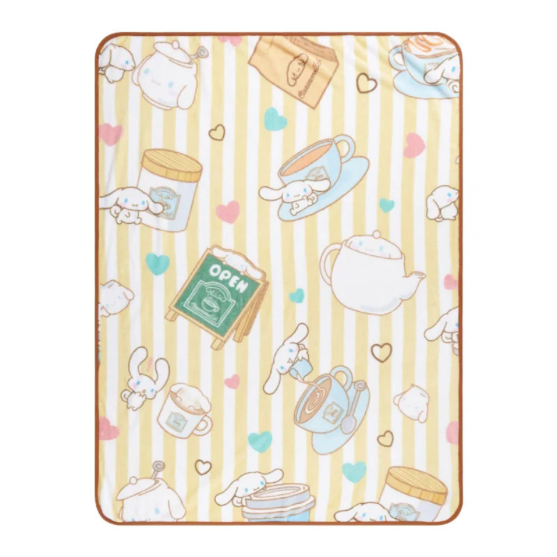 Luxury blanket series for ultimate comfort-Cinnamoroll Café Throw Blanket