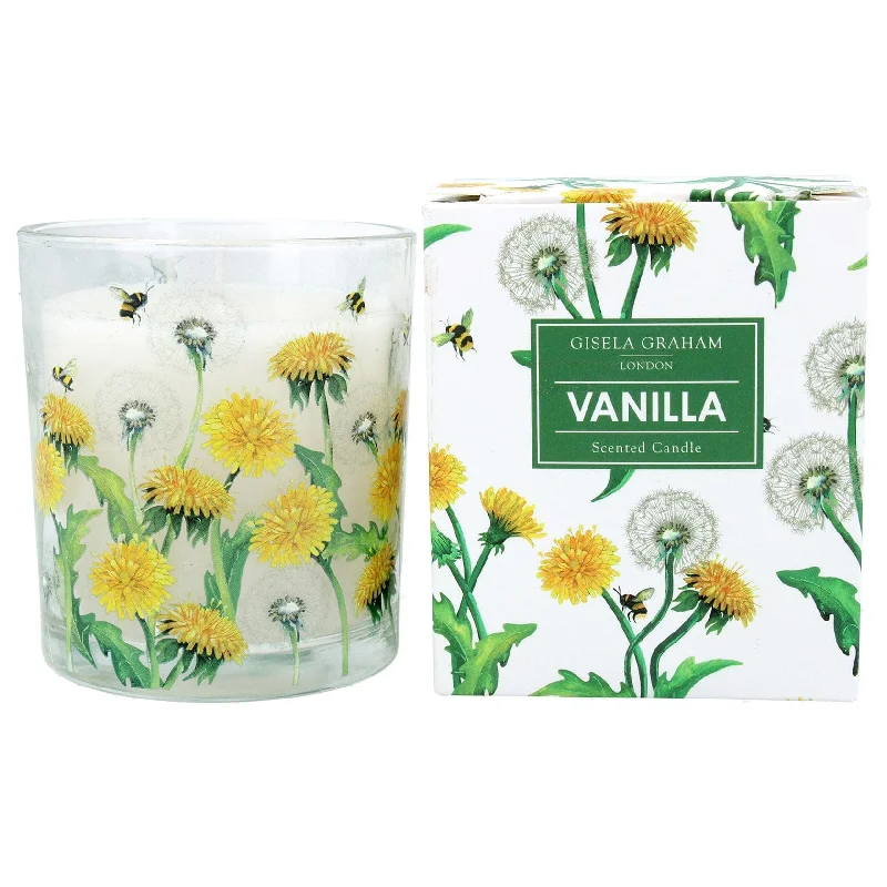 Christmas gift candles for warm and cozy nights-Dandelion and Bee Vanilla Scented Spring Candle