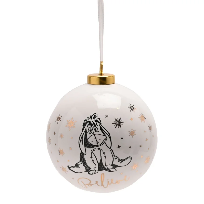 Christmas Decoration for living rooms-Disney Eeyore Ceramic Christmas Tree Bauble