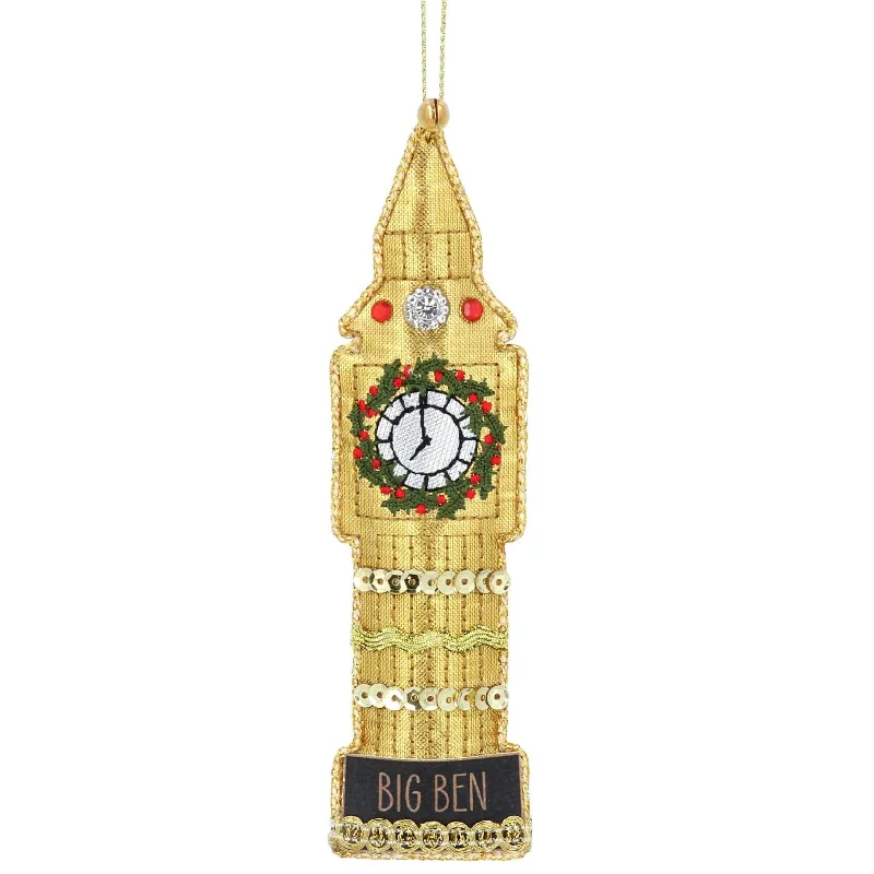 Christmas Decoration for candy canes-Fabric Big Ben Christmas Tree Decoration