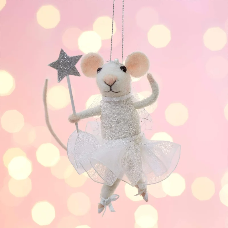 Christmas Decoration for budget finds-Felt Fairy Mouse Hanging Christmas Tree Decoration