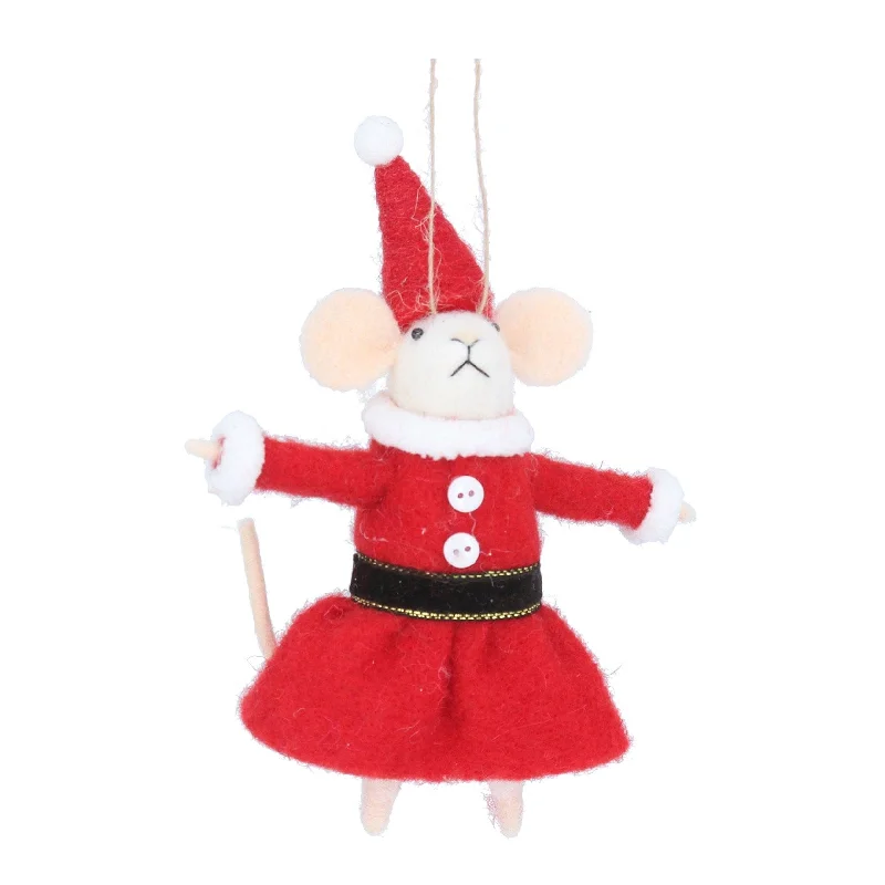 Christmas Decoration for party favors-Felt Mrs Claus Mouse Christmas Tree Decoration