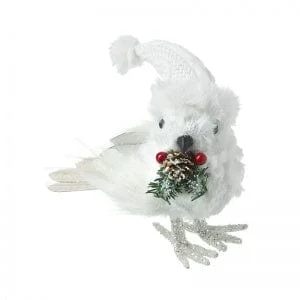 Christmas Decoration for rooftop shine-Festive Fluffy Bird Christmas Ornament