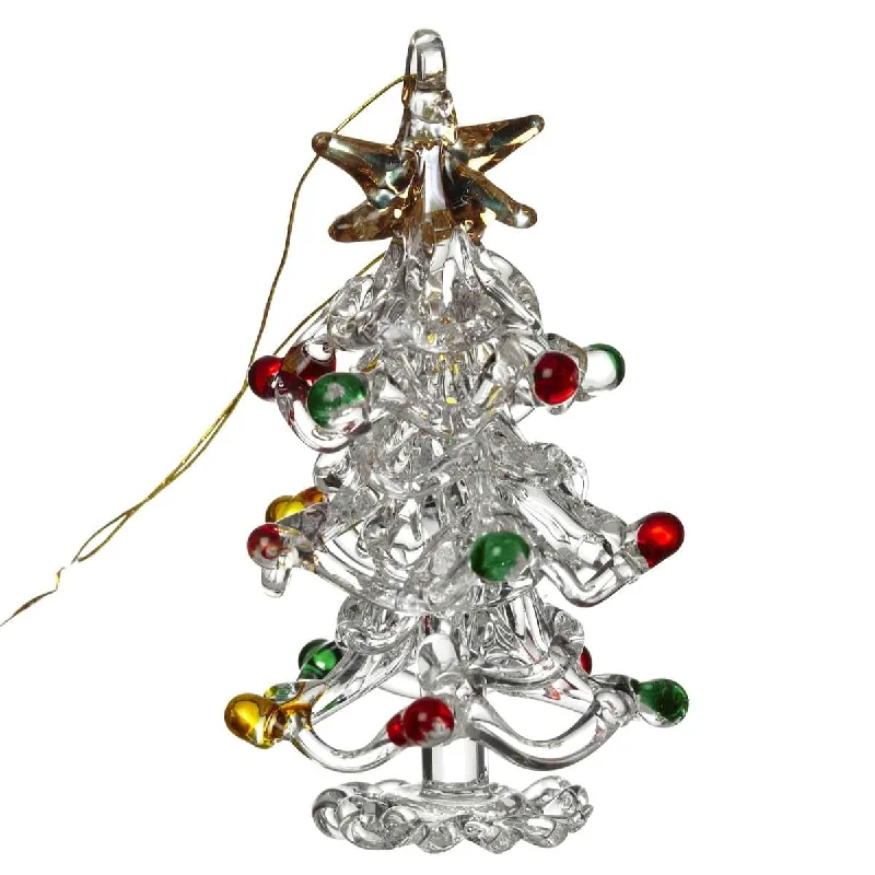 Christmas Decoration for toy soldiers-Glass Christmas Tree with Colourful Baubles