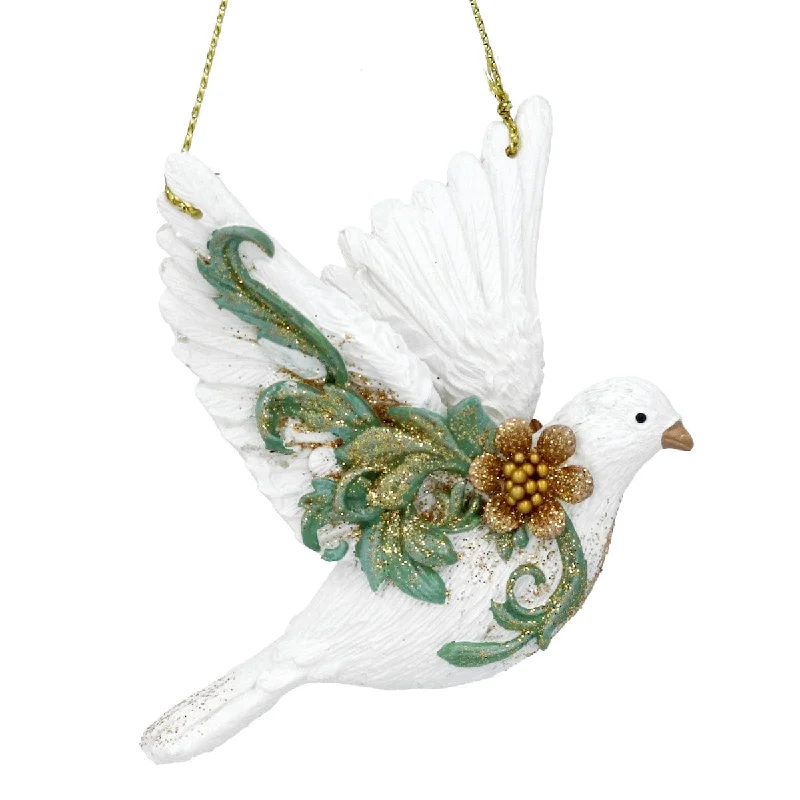 Christmas Decoration for Santa Claus-Gold and Green Dove Christmas Tree Decoration