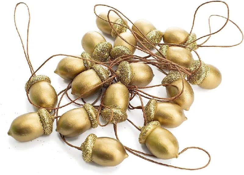 Christmas Decoration for love themes-Gold Glitter Acorn Christmas Tree Decorations