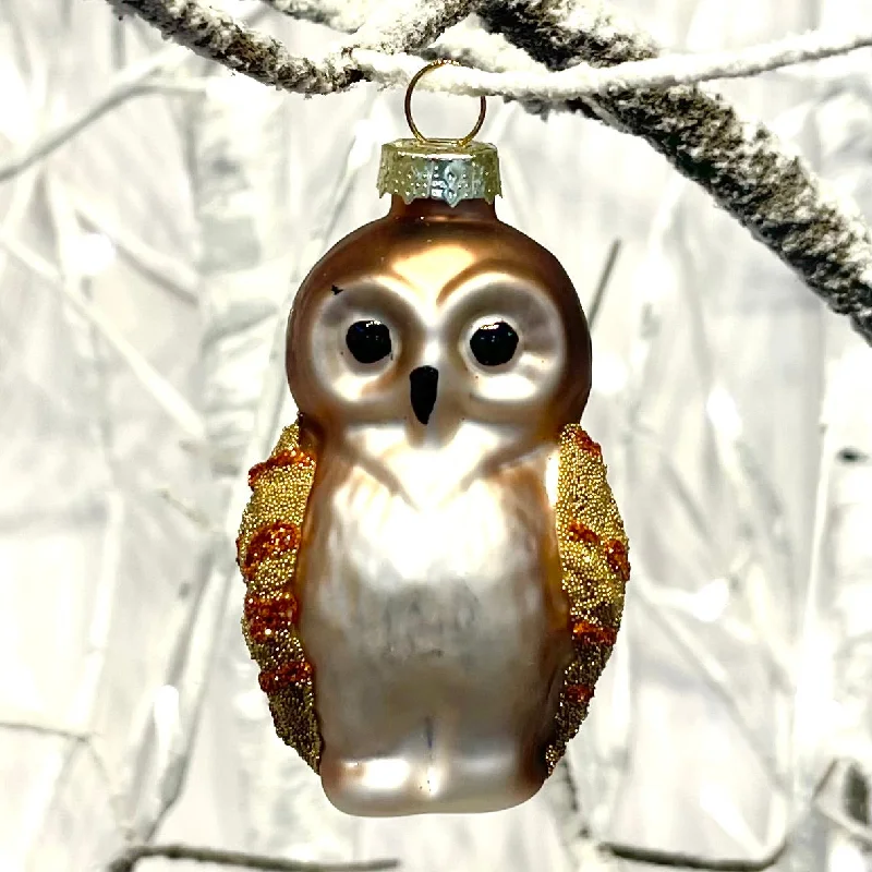 Christmas Decoration for DIY projects-Golden Owl Tree Bauble