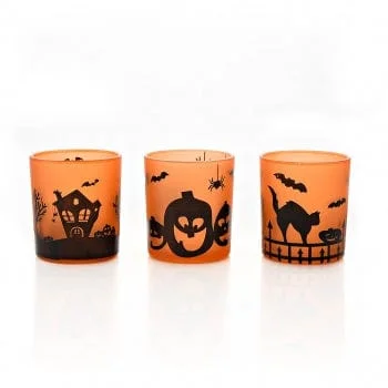 Christmas gift candles with vanilla scent for sweet fragrance-Halloween Set of 3 Goolish Candle Holders