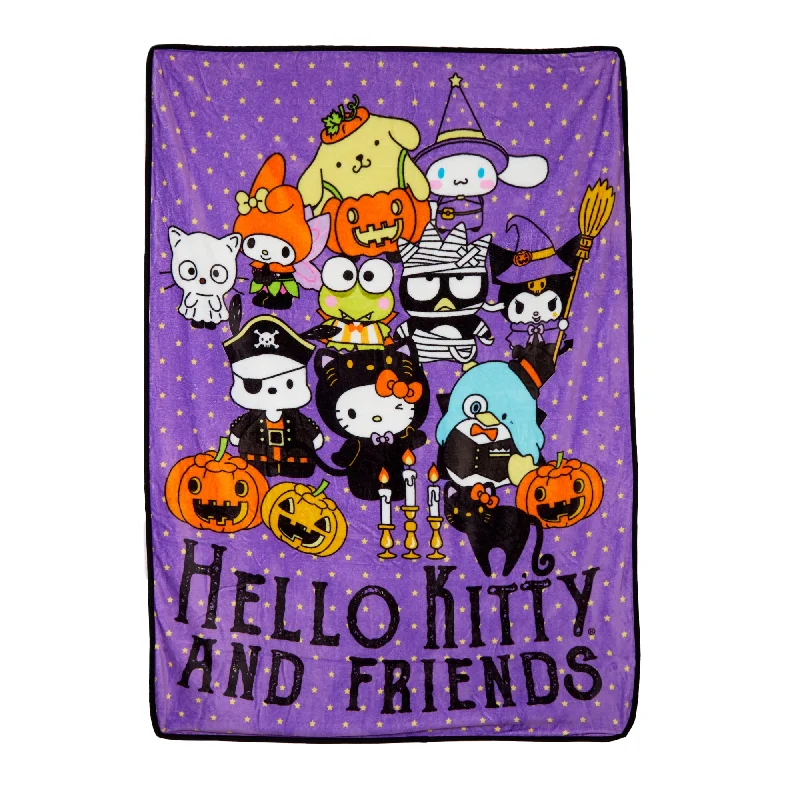 Extra warm blanket series for those who feel the chill-Hello Kitty and Friends Halloween Portrait Throw Blanket