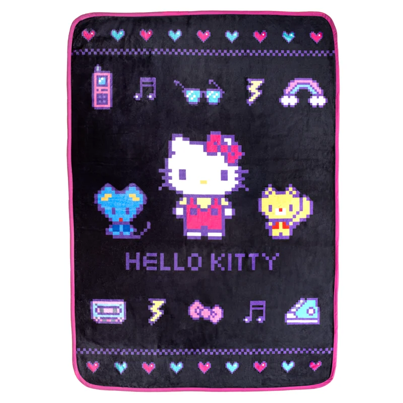 Minimalist blanket series for clean and modern decor-Hello Kitty Pixel Blanket